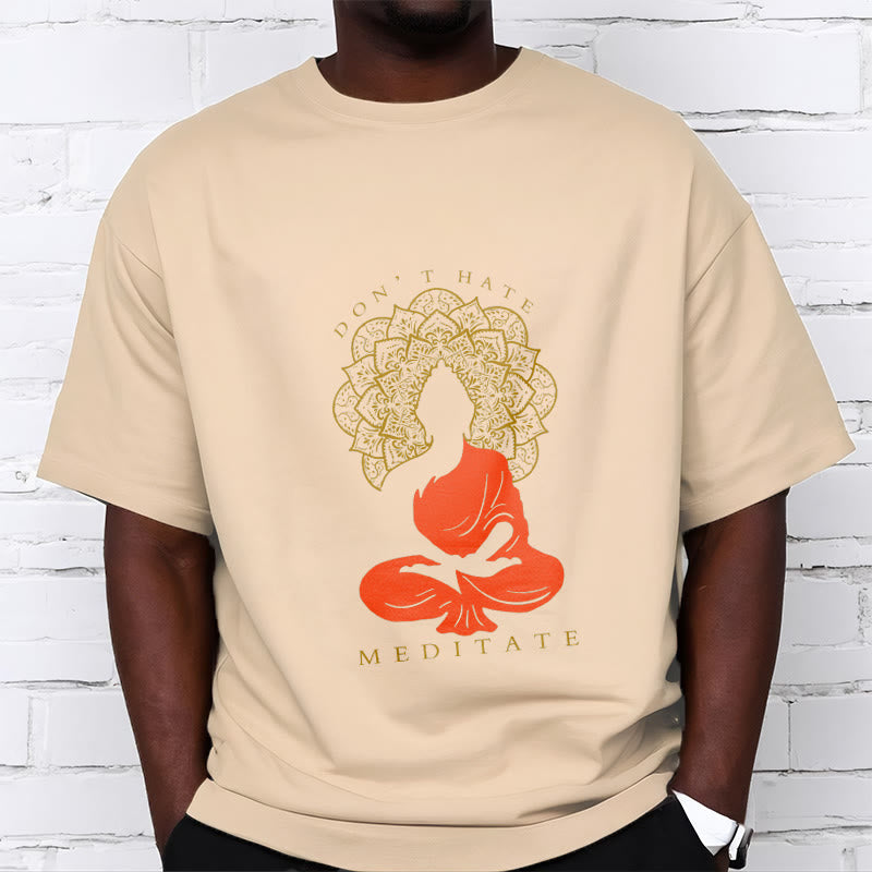 Maglietta casual in cotone con motivo Buddha Mandala e motivo meditativo Buddha Buddha Stones - image 10