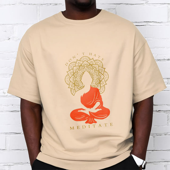 Maglietta casual in cotone con motivo Buddha Mandala e motivo meditativo Buddha Buddha Stones - image 10