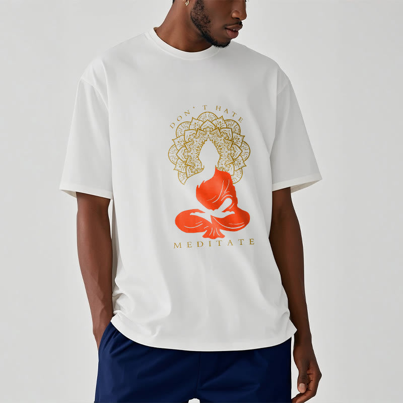 Maglietta casual in cotone con motivo Buddha Mandala e motivo meditativo Buddha Buddha Stones - image 7