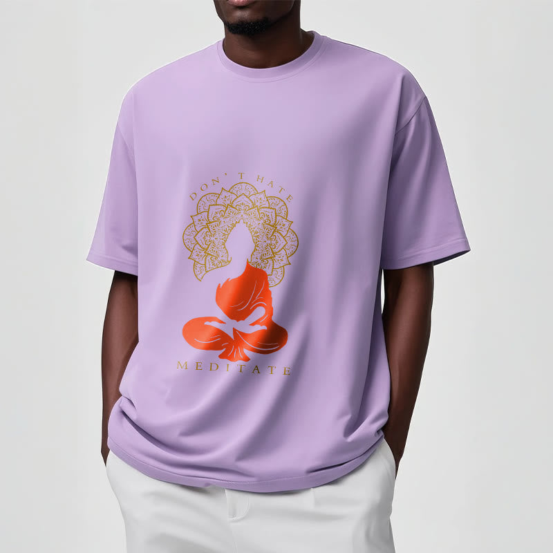Maglietta casual in cotone con motivo Buddha Mandala e motivo meditativo Buddha Buddha Stones - image 18