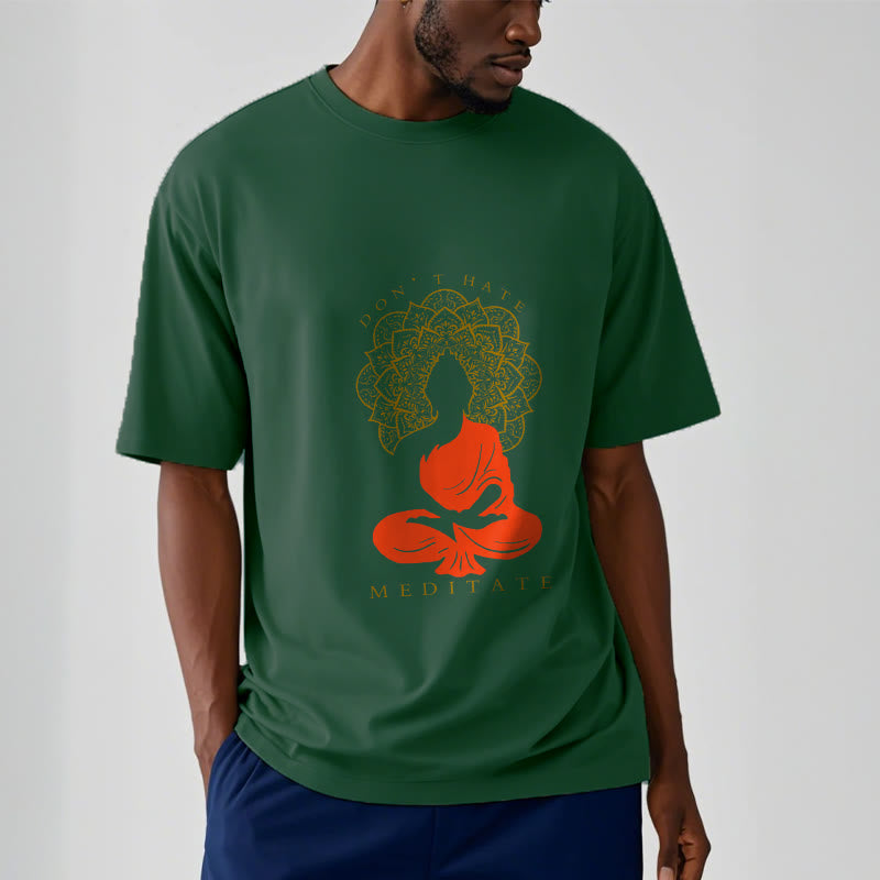Maglietta casual in cotone con motivo Buddha Mandala e motivo meditativo Buddha Buddha Stones - image 12