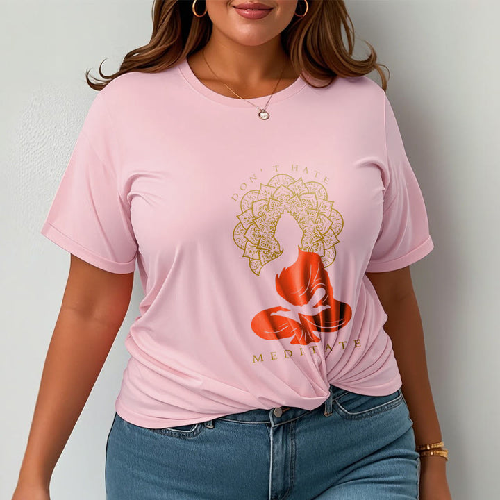 Maglietta casual in cotone con motivo Buddha Mandala e motivo meditativo Buddha Buddha Stones - image 14