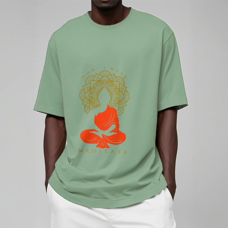 Maglietta casual in cotone con motivo Buddha Mandala e motivo meditativo Buddha Buddha Stones - image 16