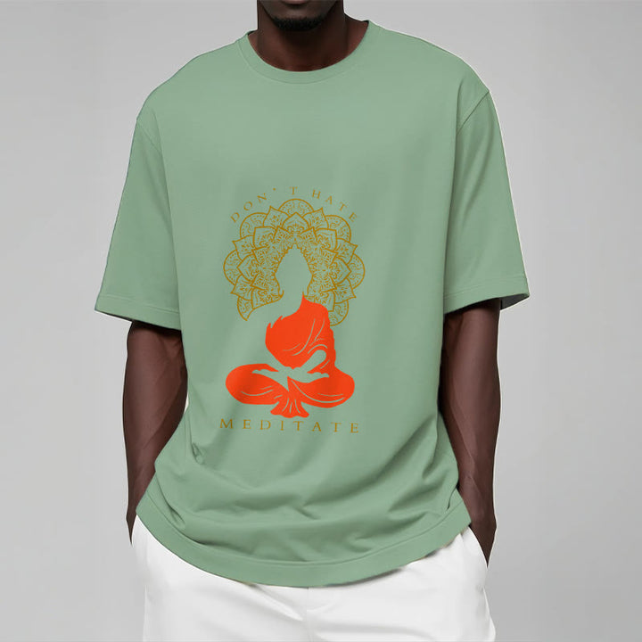 Maglietta casual in cotone con motivo Buddha Mandala e motivo meditativo Buddha Buddha Stones - image 16