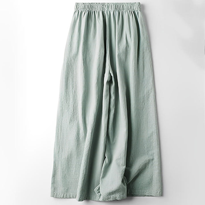 Pantaloni larghi da donna in cotone con ricamo etnico primaverile Buddha Stones e tasche - image 7