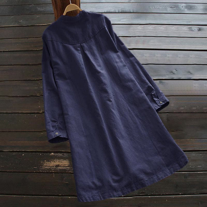 Camicia da donna a maniche lunghe con bottoni e tasche, con Buddha Stones. - image 15