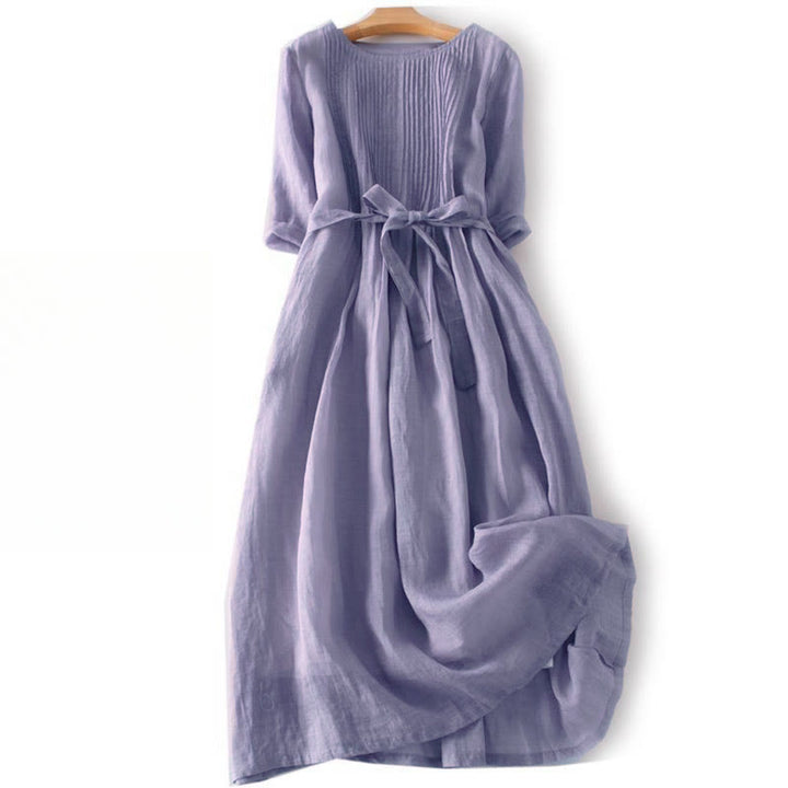 Abito midi casual con maniche corte, scollo rotondo, tasche e lacci Buddha Stones - Cardo - US12, UK/AU16, EU44 (3XL) - image 15