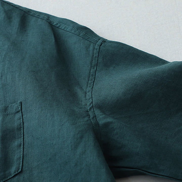 Camicia a maniche tre quarti con bottoni in tinta unita e Buddha Stones - image 17