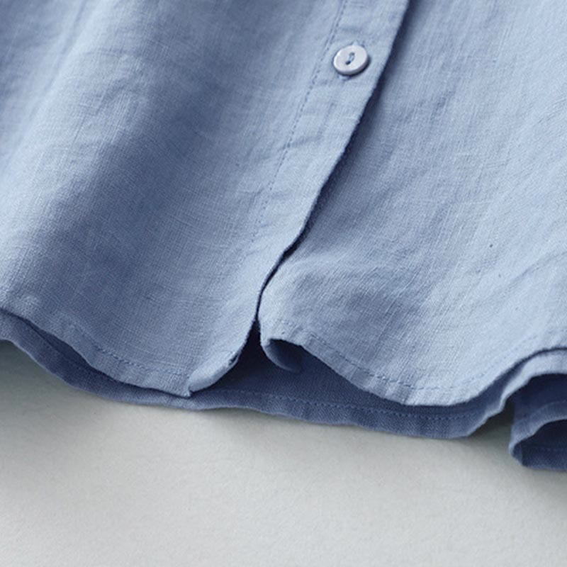 Camicia a maniche tre quarti con bottoni in tinta unita e Buddha Stones - image 23