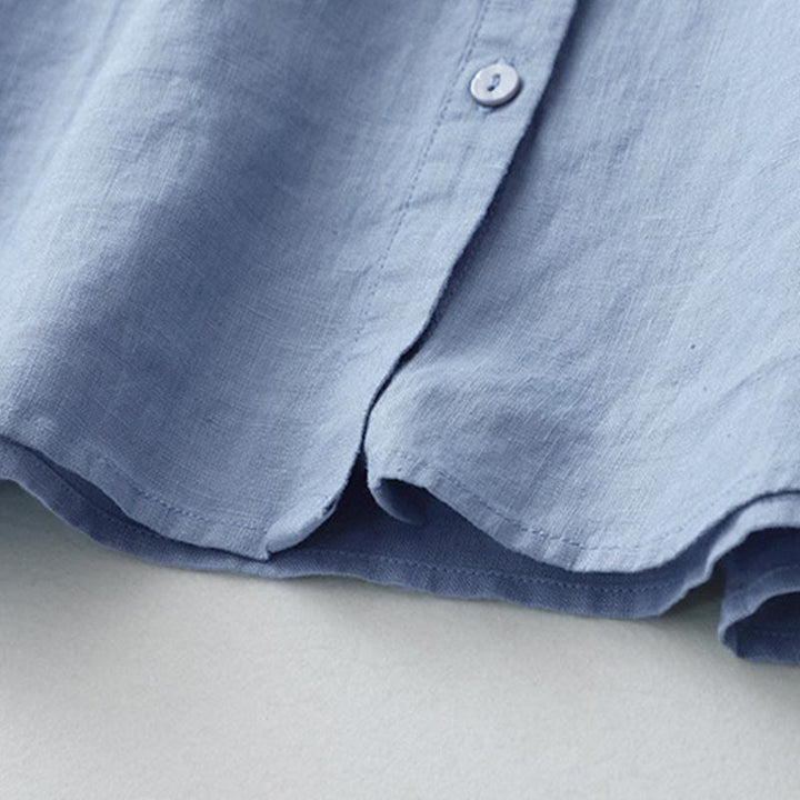 Camicia a maniche tre quarti con bottoni in tinta unita e Buddha Stones - image 23