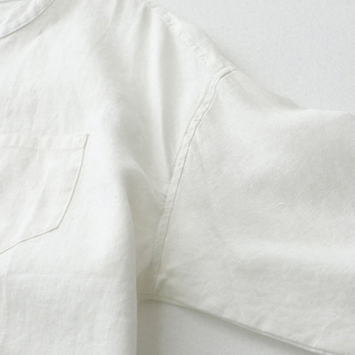 Camicia a maniche tre quarti con bottoni in tinta unita e Buddha Stones - image 30