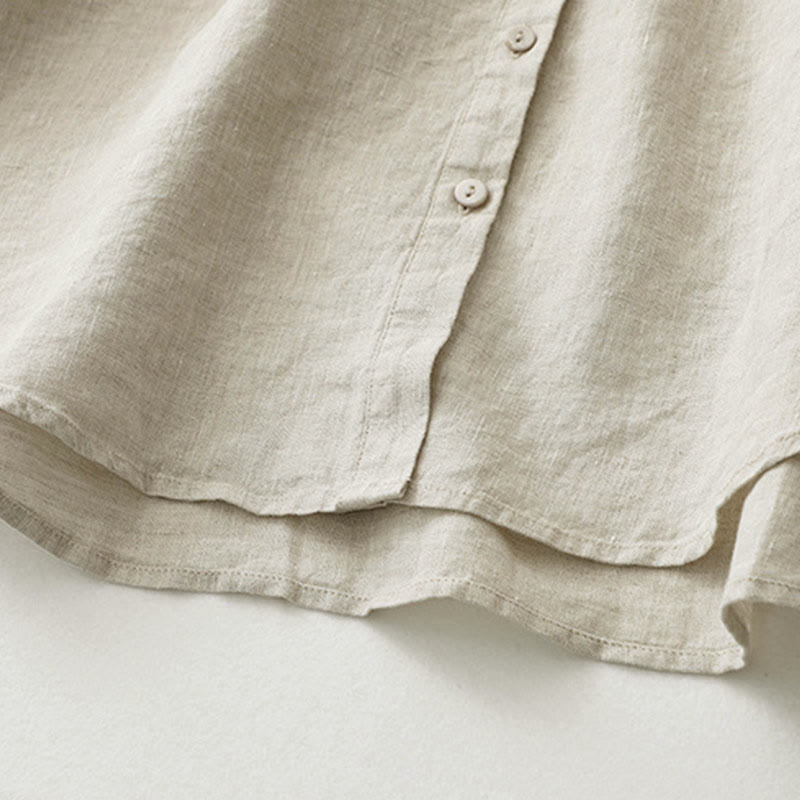 Camicia a maniche tre quarti con bottoni in tinta unita e Buddha Stones - image 8