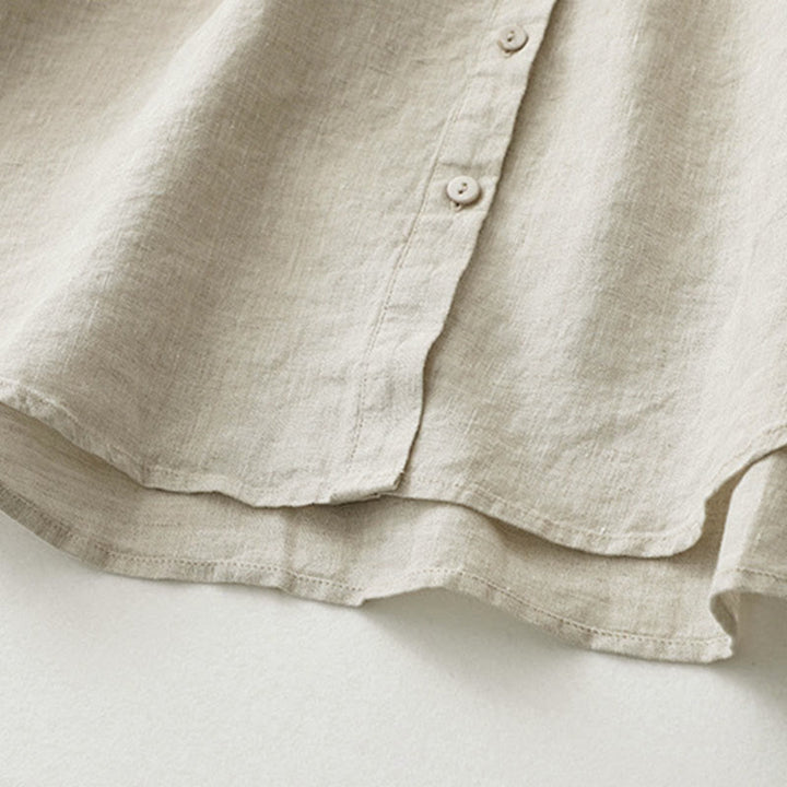 Camicia a maniche tre quarti con bottoni in tinta unita e Buddha Stones - image 8