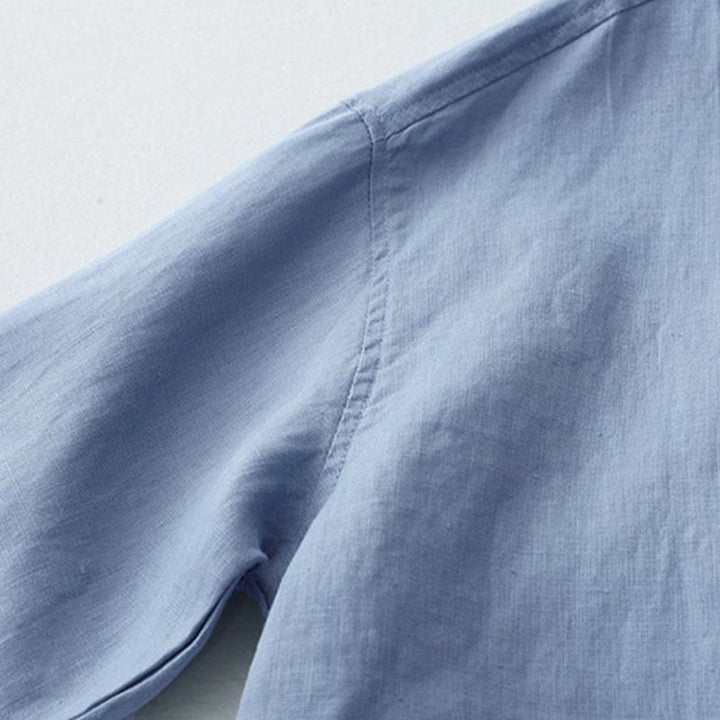 Camicia a maniche tre quarti con bottoni in tinta unita e Buddha Stones - image 24