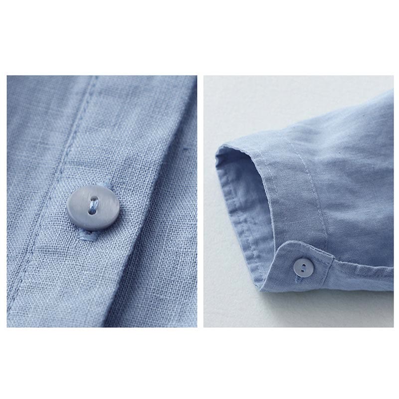 Camicia a maniche tre quarti con bottoni in tinta unita e Buddha Stones - image 25