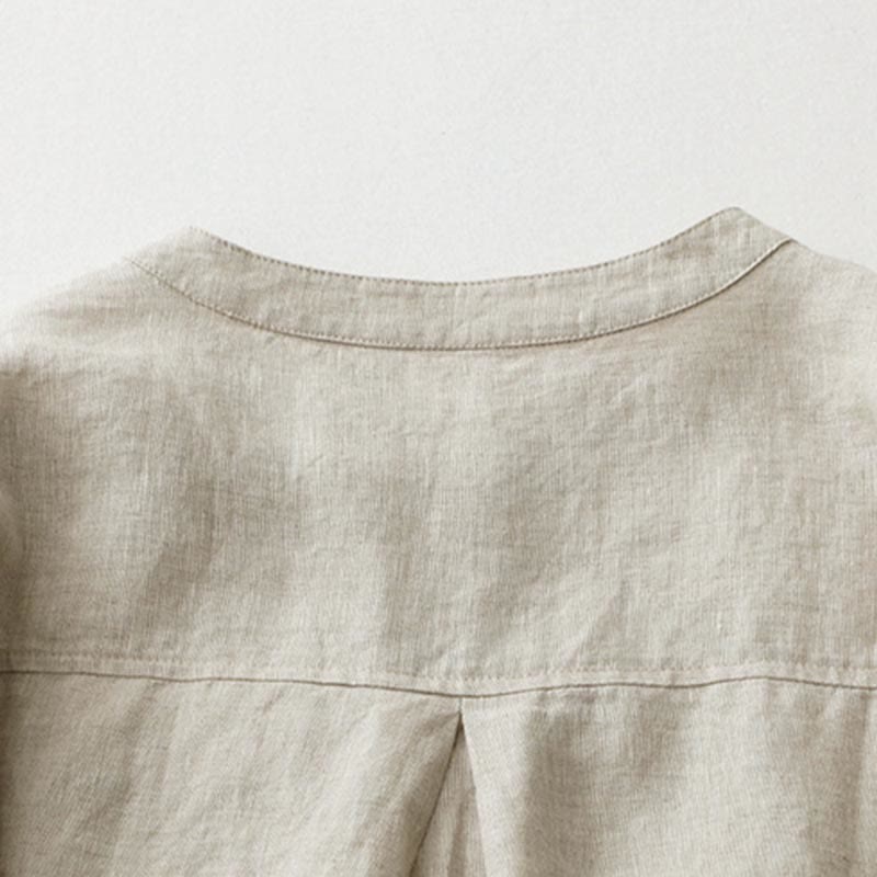 Camicia a maniche tre quarti con bottoni in tinta unita e Buddha Stones - image 4