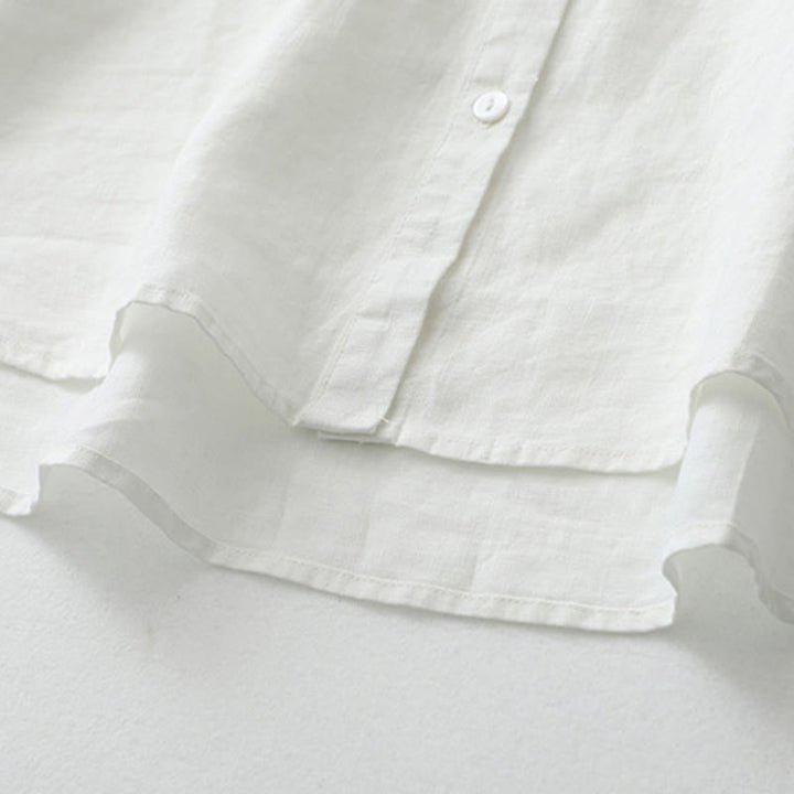 Camicia a maniche tre quarti con bottoni in tinta unita e Buddha Stones - image 29