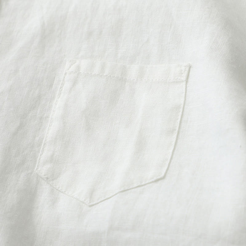 Camicia a maniche tre quarti con bottoni in tinta unita e Buddha Stones - image 28