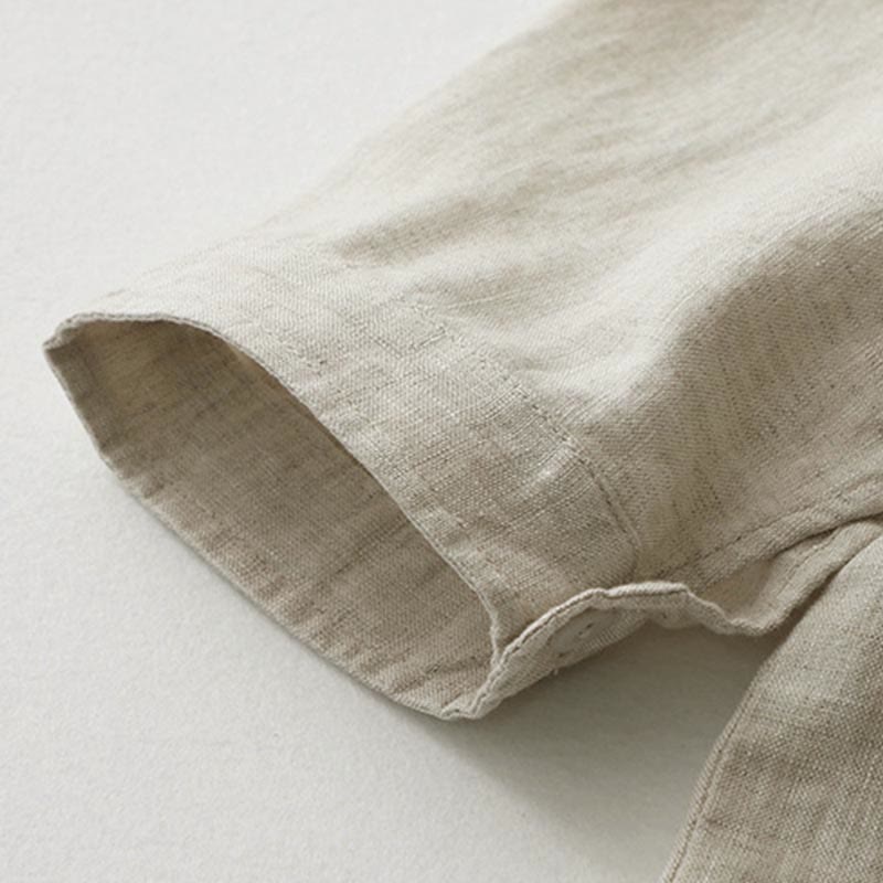 Camicia a maniche tre quarti con bottoni in tinta unita e Buddha Stones - image 12