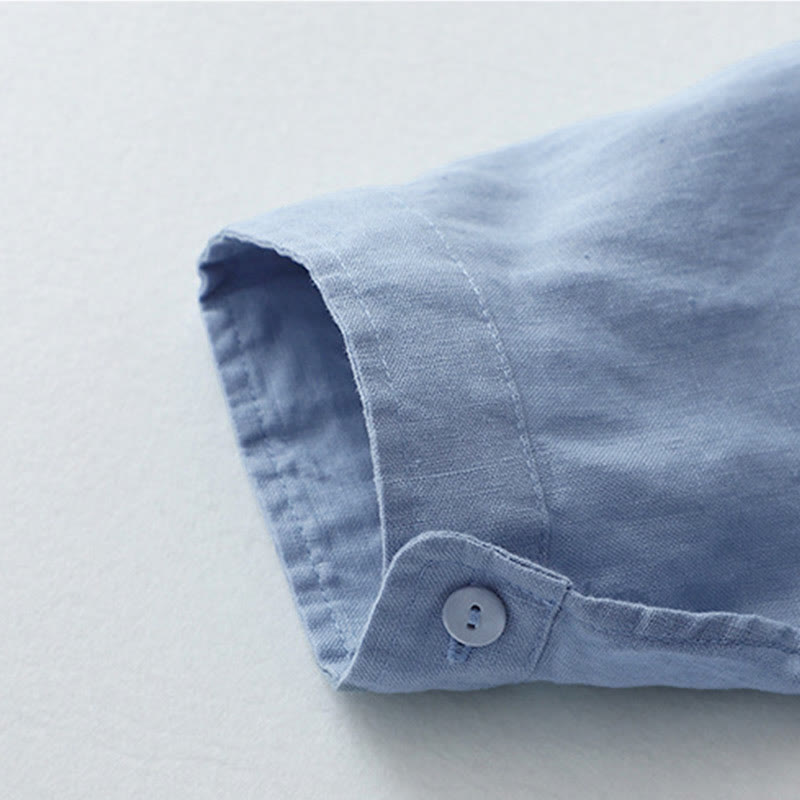 Camicia a maniche tre quarti con bottoni in tinta unita e Buddha Stones - image 26