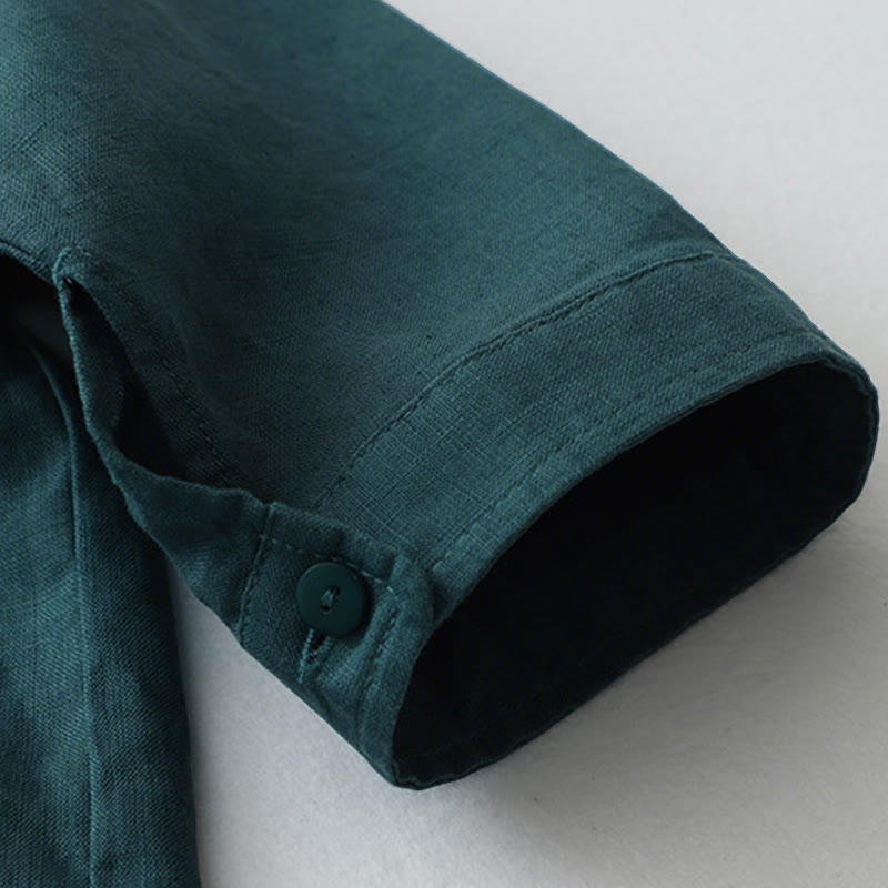 Camicia a maniche tre quarti con bottoni in tinta unita e Buddha Stones - image 19