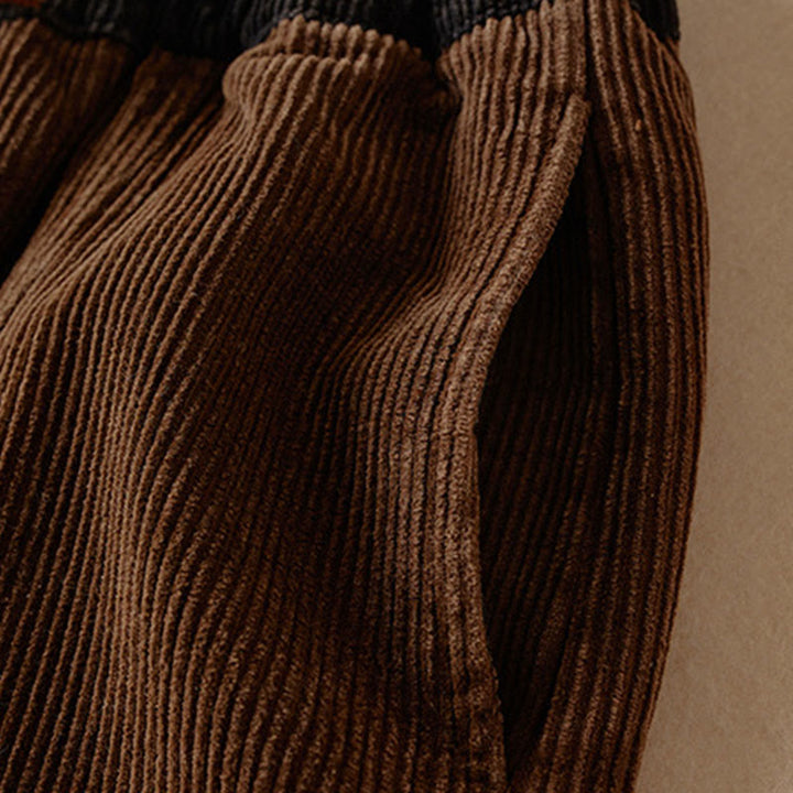 Pantaloni harem da donna in velluto a coste con contrasto di colore, foderati in pile termico e tasche, con Buddha Stones - image 21