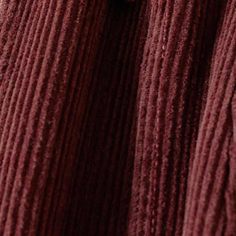 Pantaloni harem da donna in velluto a coste con contrasto di colore, foderati in pile termico e tasche, con Buddha Stones - image 11