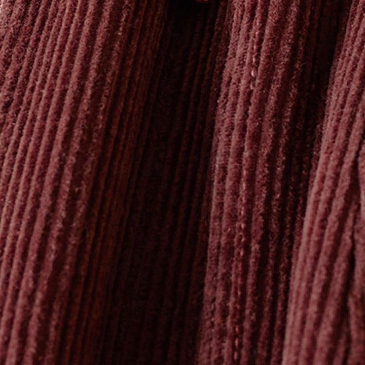 Pantaloni harem da donna in velluto a coste con contrasto di colore, foderati in pile termico e tasche, con Buddha Stones - image 11