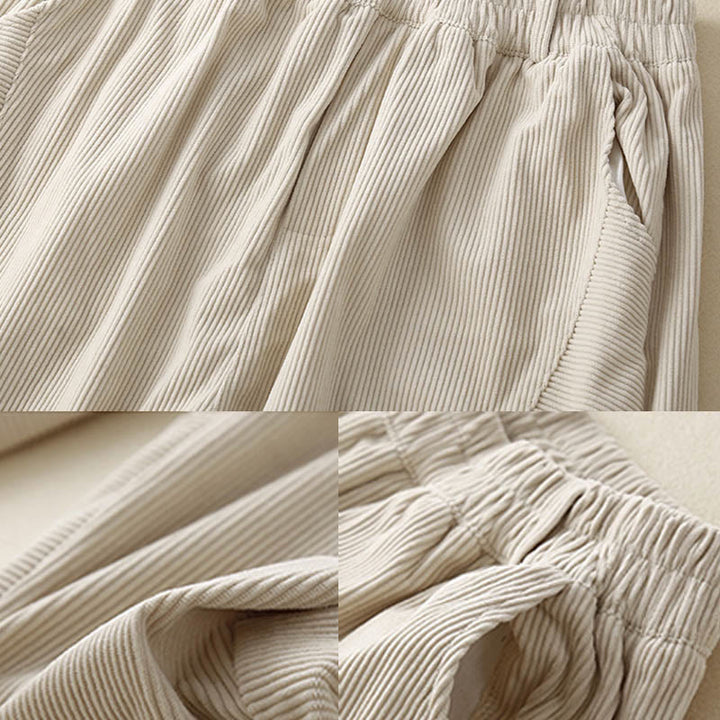 Pantaloni harem da donna in velluto a coste di cotone con tasche, modello Buddha Stones Commute Vintage Plain - image 14