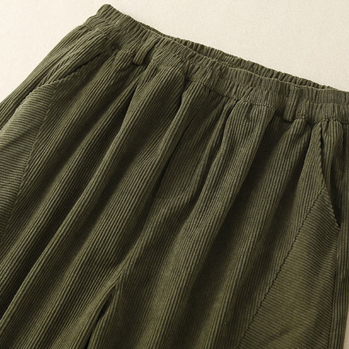 Pantaloni harem da donna in velluto a coste di cotone con tasche, modello Buddha Stones Commute Vintage Plain - image 6