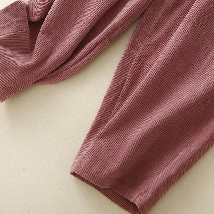 Pantaloni harem da donna in velluto a coste di cotone con tasche, modello Buddha Stones Commute Vintage Plain - image 17