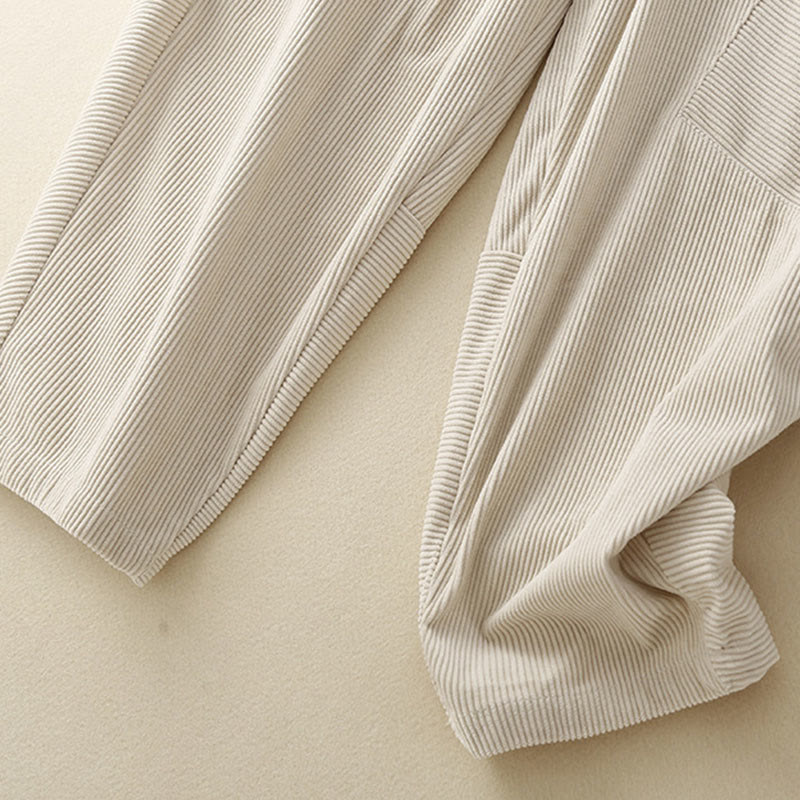 Pantaloni harem da donna in velluto a coste di cotone con tasche, modello Buddha Stones Commute Vintage Plain - image 13