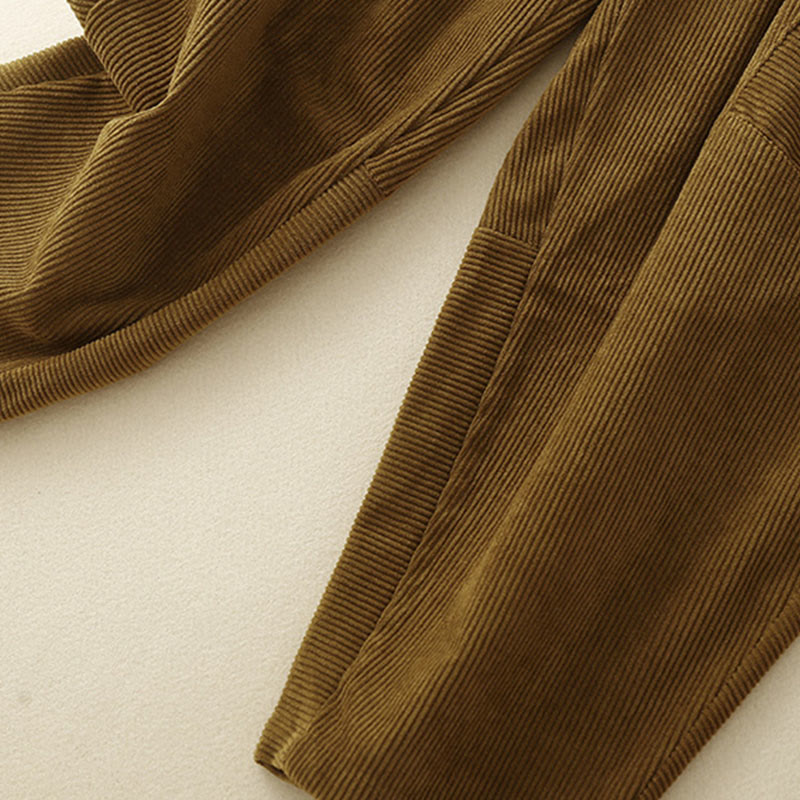 Pantaloni harem da donna in velluto a coste di cotone con tasche, modello Buddha Stones Commute Vintage Plain - image 21
