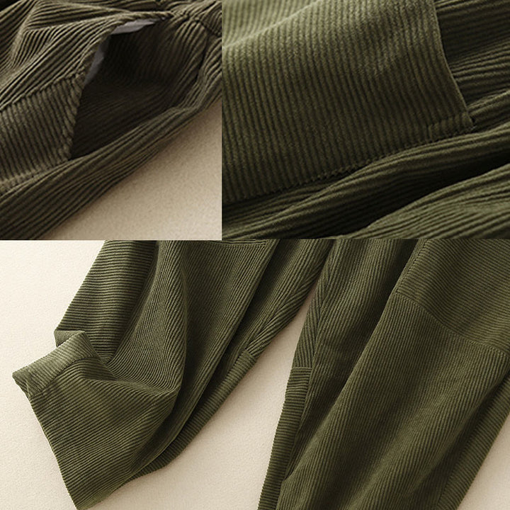 Pantaloni harem da donna in velluto a coste di cotone con tasche, modello Buddha Stones Commute Vintage Plain - image 10