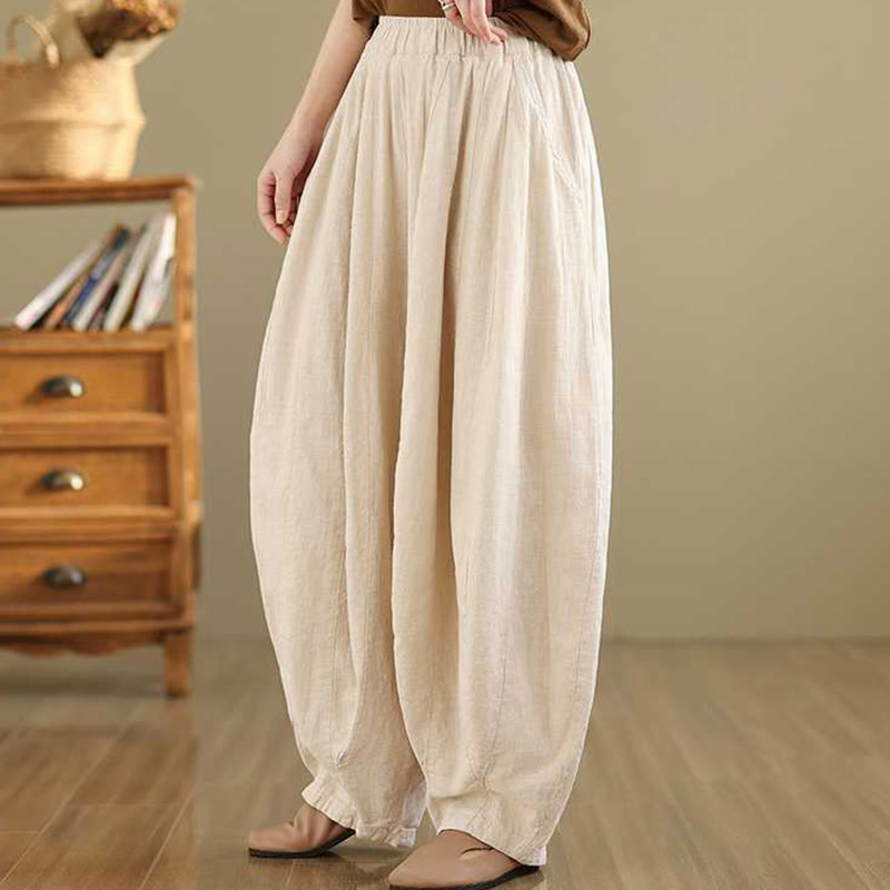 Pantaloni harem da donna in cotone e lino con tasche, modello Buddha Stones , casual e semplici, primaverili - image 18