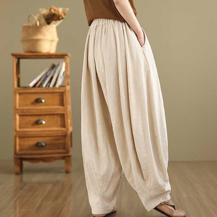 Pantaloni harem da donna in cotone e lino con tasche, modello Buddha Stones , casual e semplici, primaverili - image 19