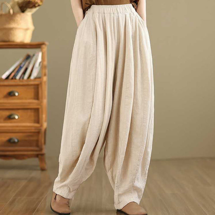 Pantaloni harem da donna in cotone e lino con tasche, modello Buddha Stones , casual e semplici, primaverili - image 20