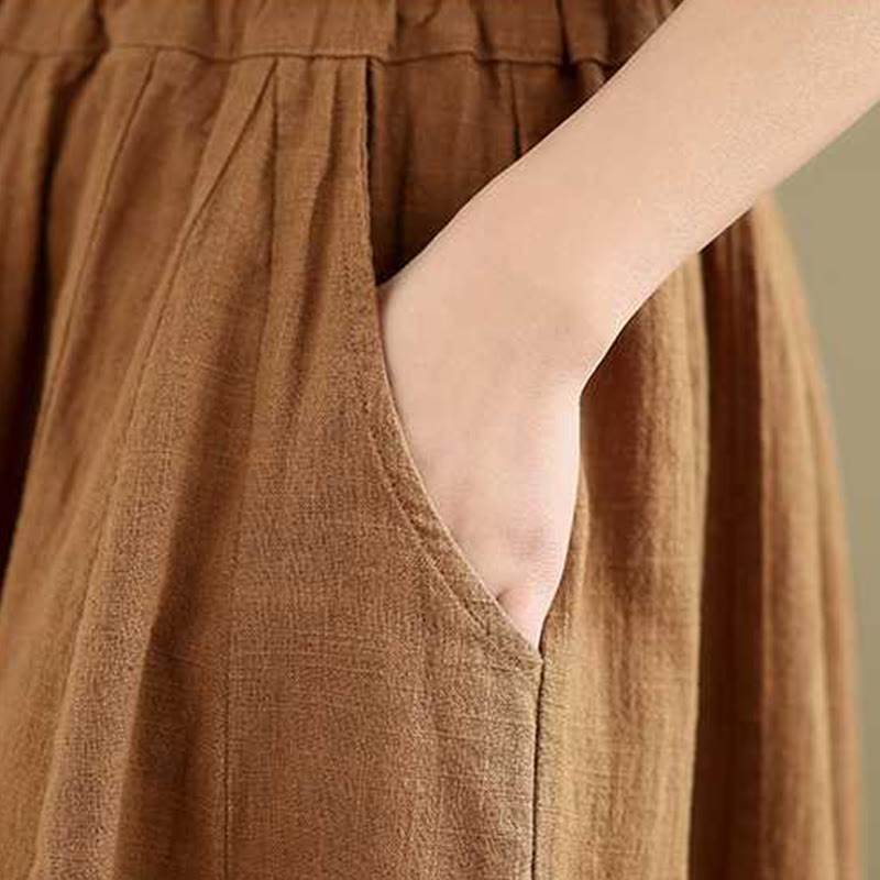 Pantaloni harem da donna in cotone e lino con tasche, modello Buddha Stones , casual e semplici, primaverili - image 8
