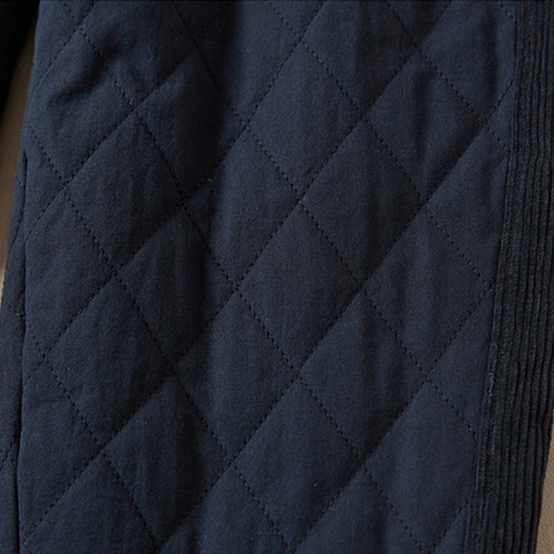 Pantaloni harem termici da donna in cotone con tasche e design trapuntato a rombi Buddha Stones - image 5