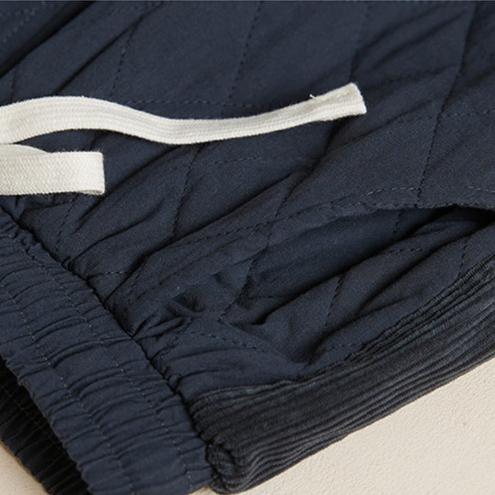 Pantaloni harem termici da donna in cotone con tasche e design trapuntato a rombi Buddha Stones - image 4