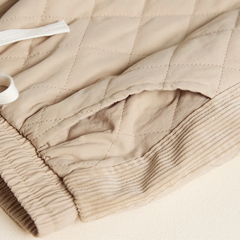Pantaloni harem da donna in cotone con tasche, foderati in pile termico, con motivo trapuntato a rombi Buddha Stones - image 14