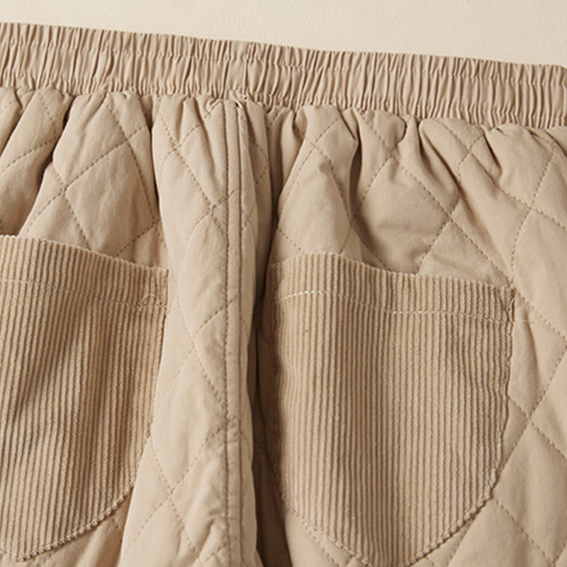 Pantaloni harem termici da donna in cotone con tasche e design trapuntato a rombi Buddha Stones - image 12