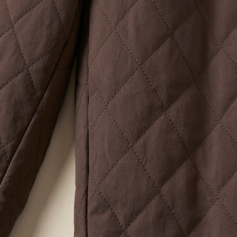 Pantaloni harem termici da donna in cotone con tasche e design trapuntato a rombi Buddha Stones - image 23