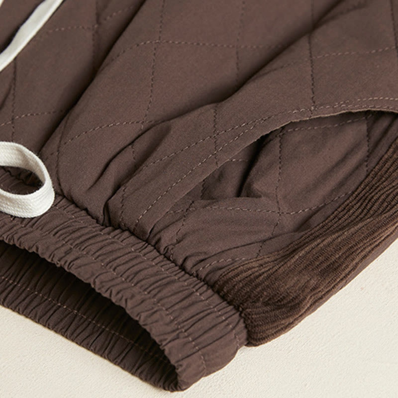 Pantaloni harem termici da donna in cotone con tasche e design trapuntato a rombi Buddha Stones - image 22