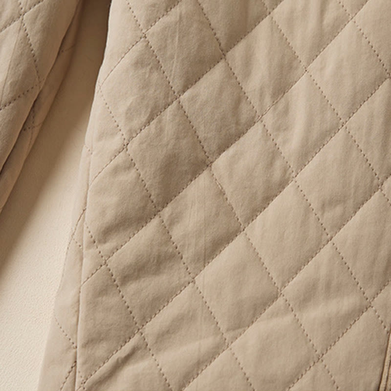 Pantaloni harem termici da donna in cotone con tasche e design trapuntato a rombi Buddha Stones - image 15