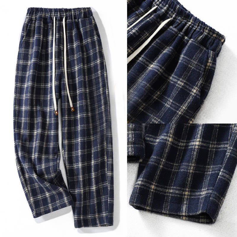 Pantaloni harem da donna in cotone con fodera in pile e tasche, motivo a quadri retrò Buddha Stones - image 9