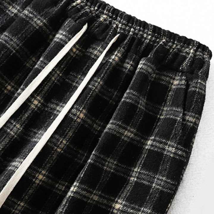 Pantaloni harem da donna in cotone con fodera in pile e tasche, motivo a quadri retrò Buddha Stones - image 14