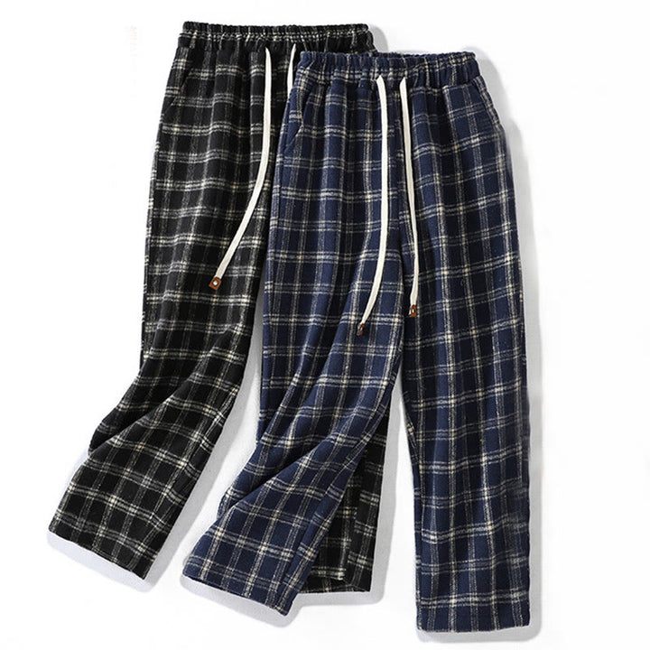 Pantaloni harem da donna in cotone con fodera in pile e tasche, motivo a quadri retrò Buddha Stones - image 17