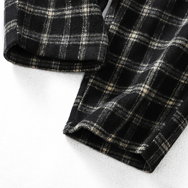 Pantaloni harem da donna in cotone con fodera in pile e tasche, motivo a quadri retrò Buddha Stones - image 16