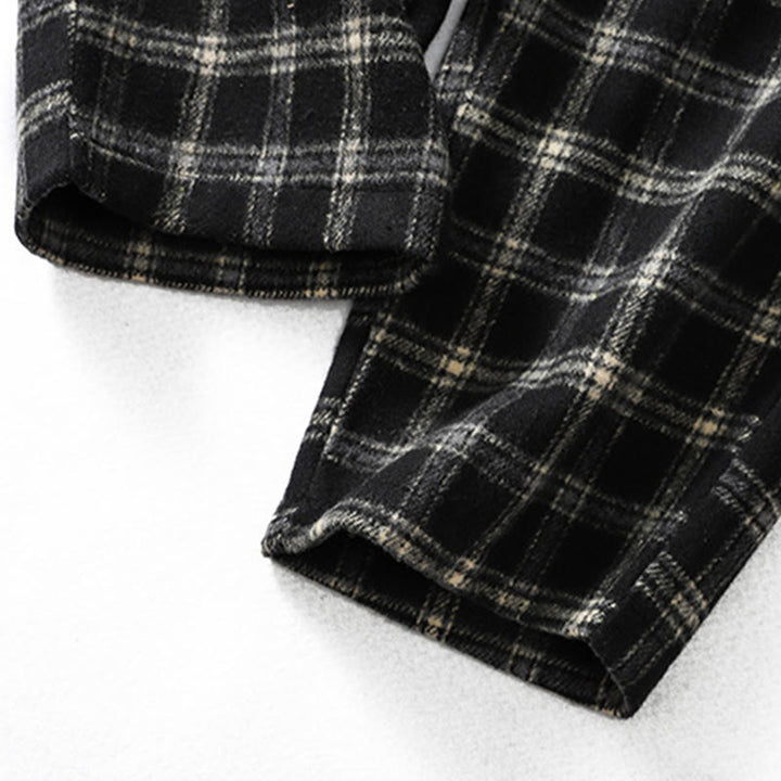 Pantaloni harem da donna in cotone con fodera in pile e tasche, motivo a quadri retrò Buddha Stones - image 16
